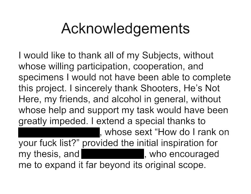 Illustration for article titled The Full Duke University "Fuck List" Thesis From A Former Female Student (UPDATE)